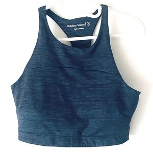 Outdoor Voices S Navy Blue TechSweat™ Crop Top